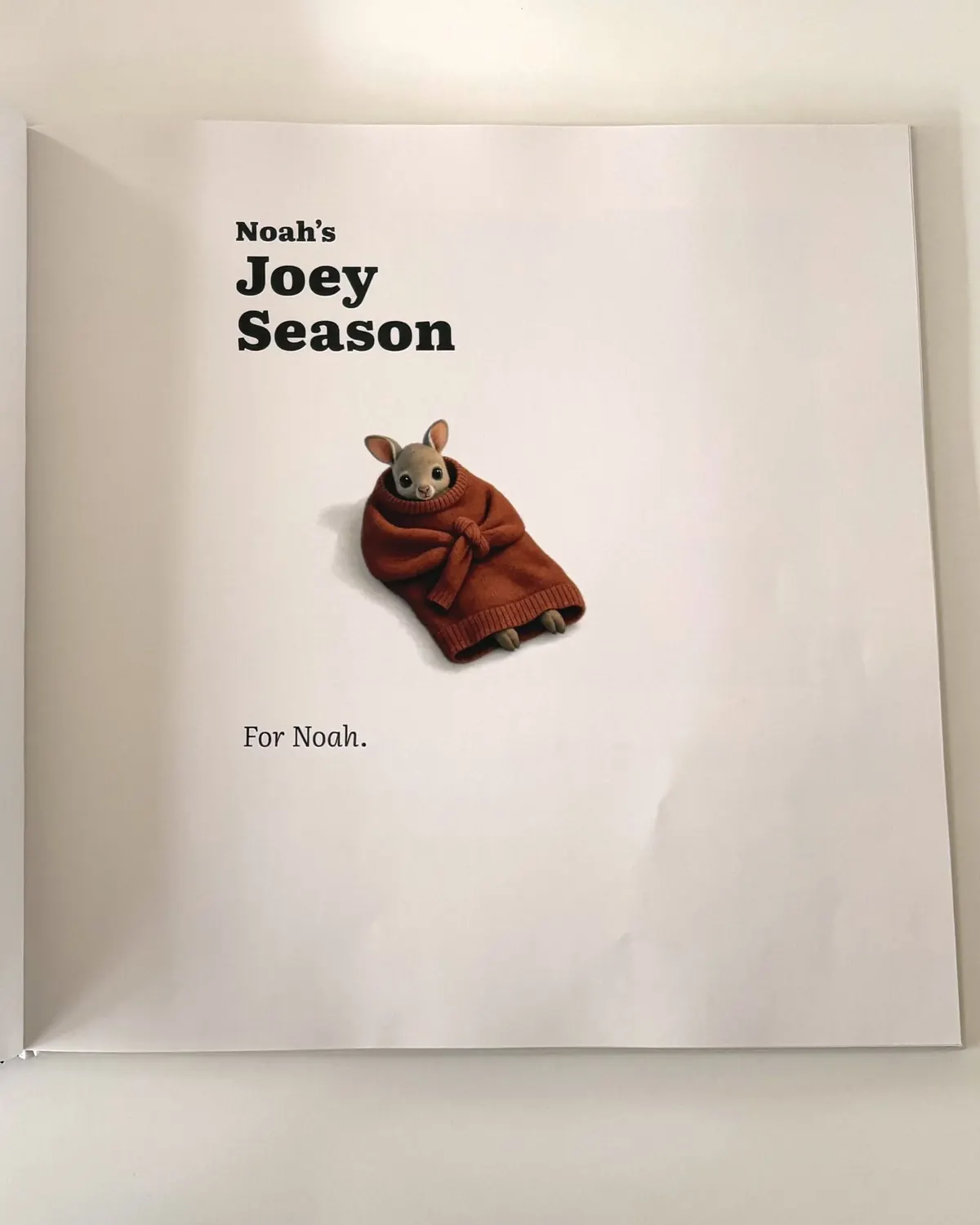 A printed Joey Season book, open at its first page.